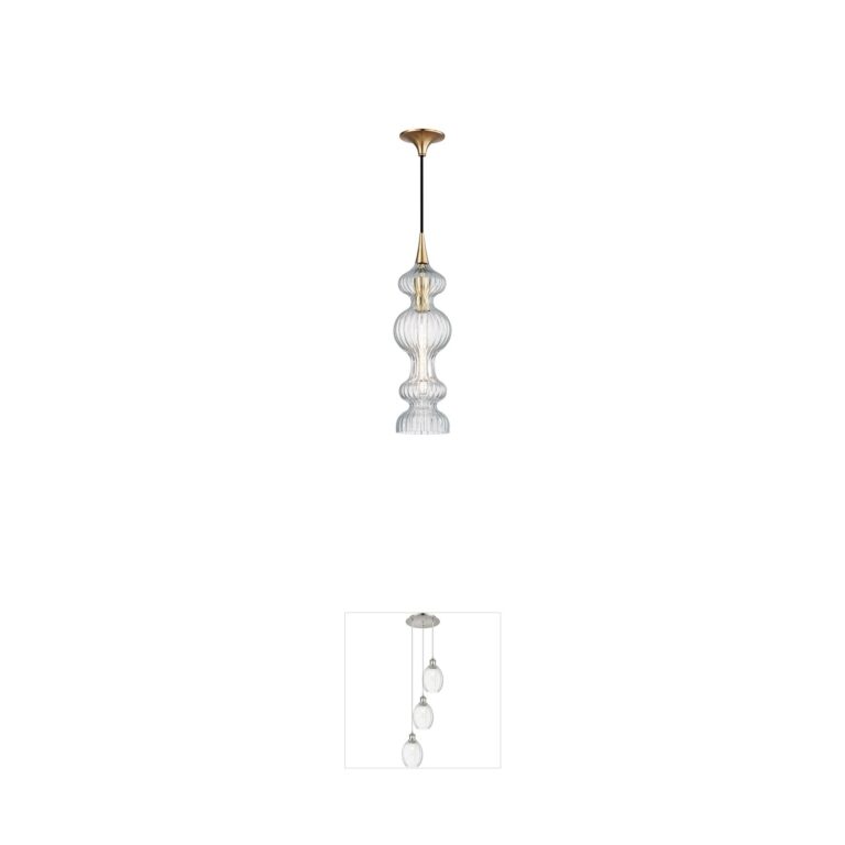 Hudson Valley Pomfret Aged Brass & Clear Glass Pendant