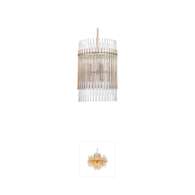 Hudson Valley Lighting Wallis Aged Brass Clear Glass Pendant