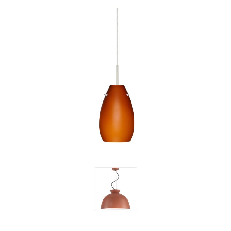 Besa Lighting Pera 9 Amber Matte LED Pendant in Satin Nickel