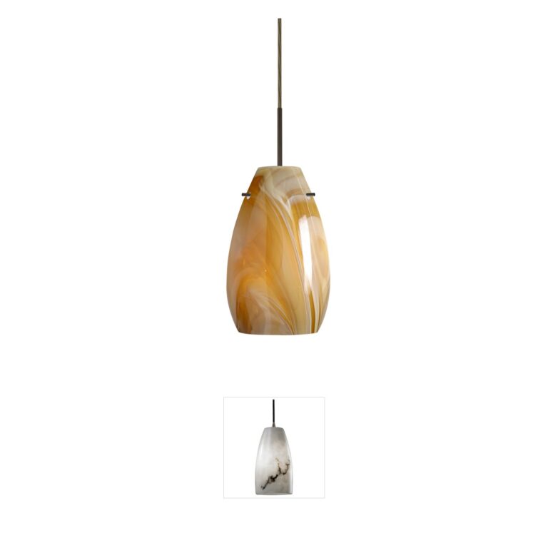Besa Lighting Pera 9 Honey Glass Pendant in Bronze
