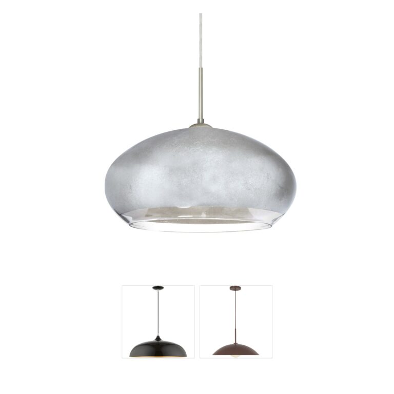 Besa Lighting Brio 14 Silver Foil Pendant in Satin Nickel