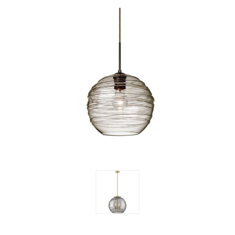 Besa Lighting Wave 10 Bronze Smoke Glass Pendant