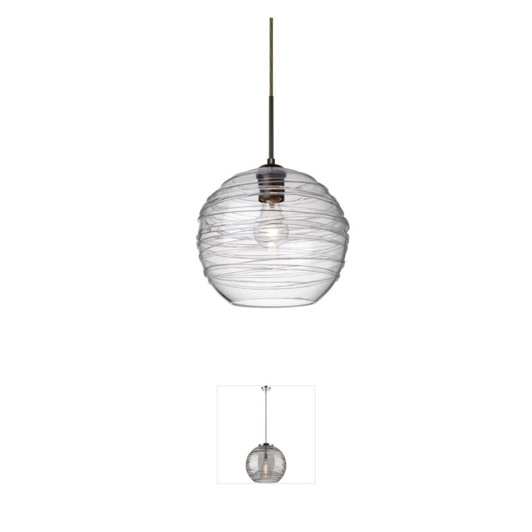 Besa Lighting Wave 10 Bronze Pendant with Clear Glass