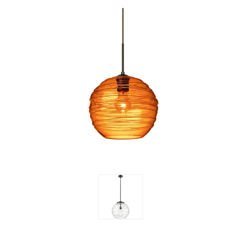 Besa Lighting Wave 10 Bronze & Amber Pendant