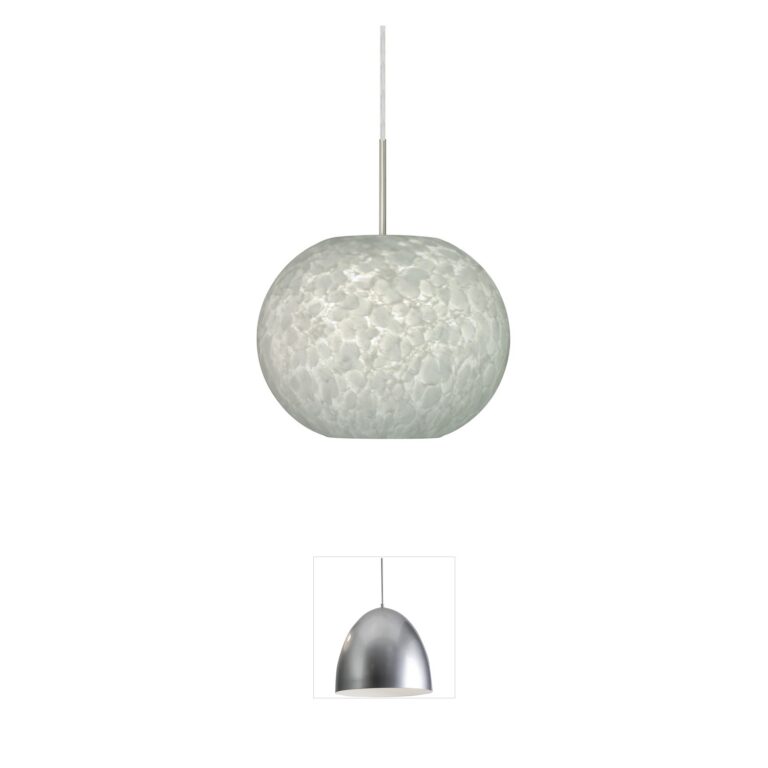 Besa Lighting Luna Carrera Glass LED Pendant in Satin Nickel