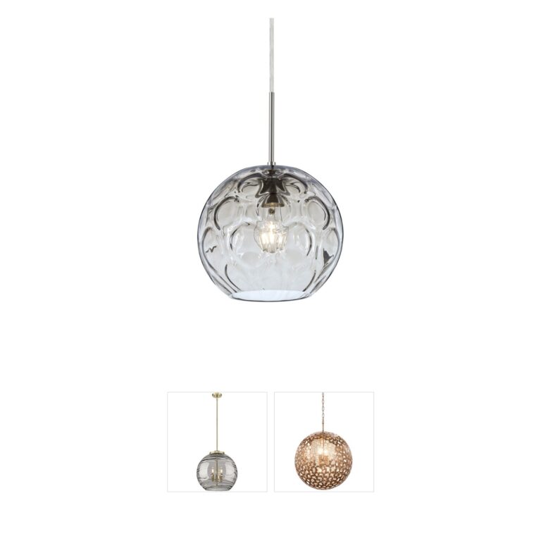 Besa Lighting Bombay Clear Glass Pendant - Satin Nickel