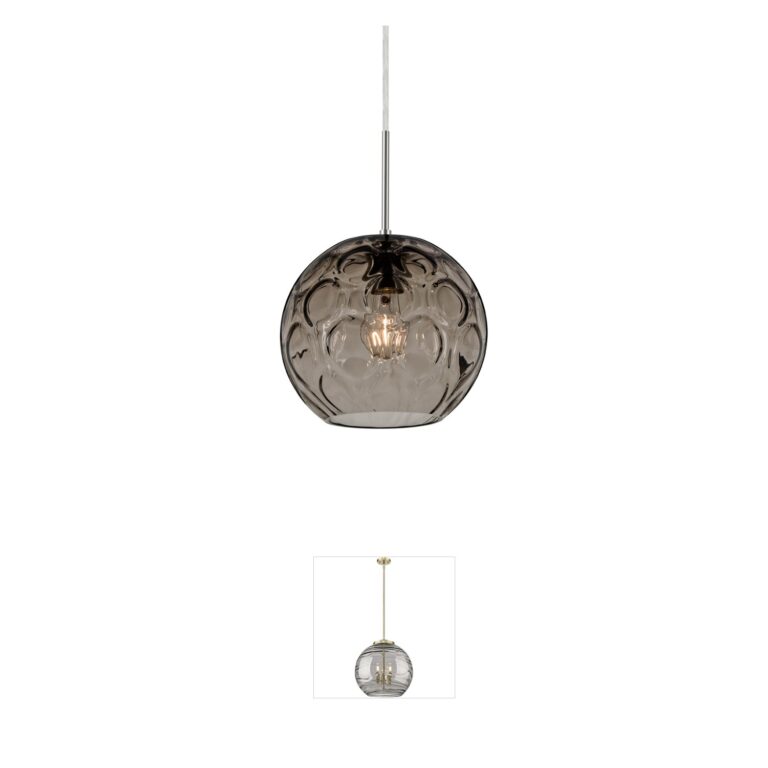 Besa Lighting Bombay Satin Nickel & Smoke Glass Pendant