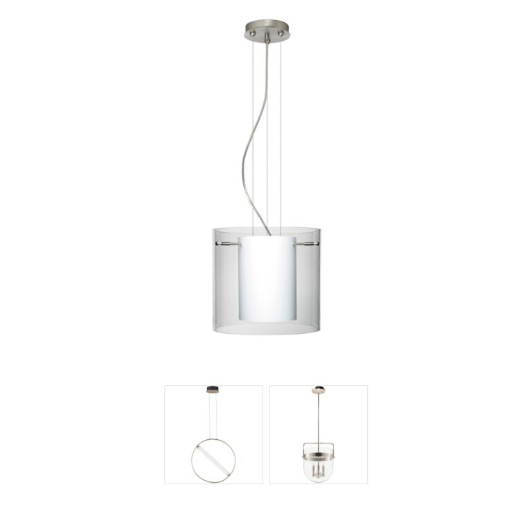 Besa Lighting Pahu 12 Clear/Opal Glass LED Pendant - Satin Nickel