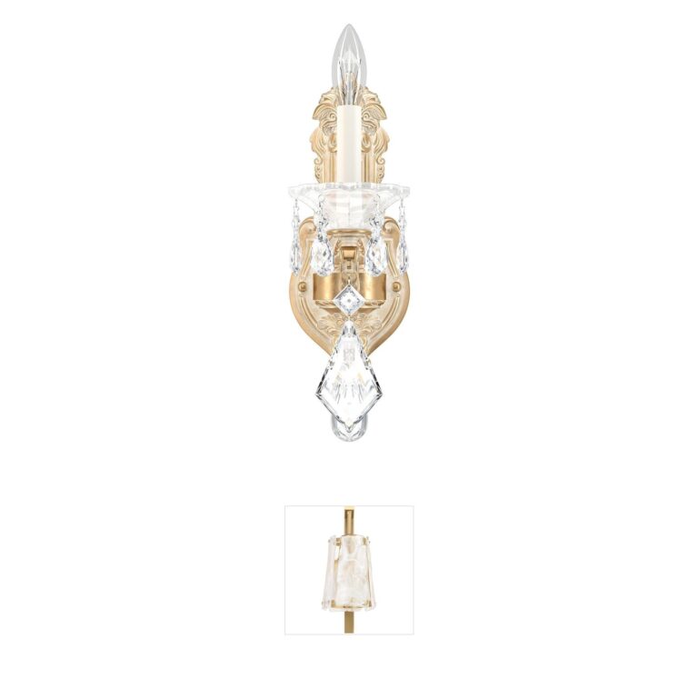 Schonbek La Scala Parchment Gold Wall Sconce with Heritage Handcut Crystal