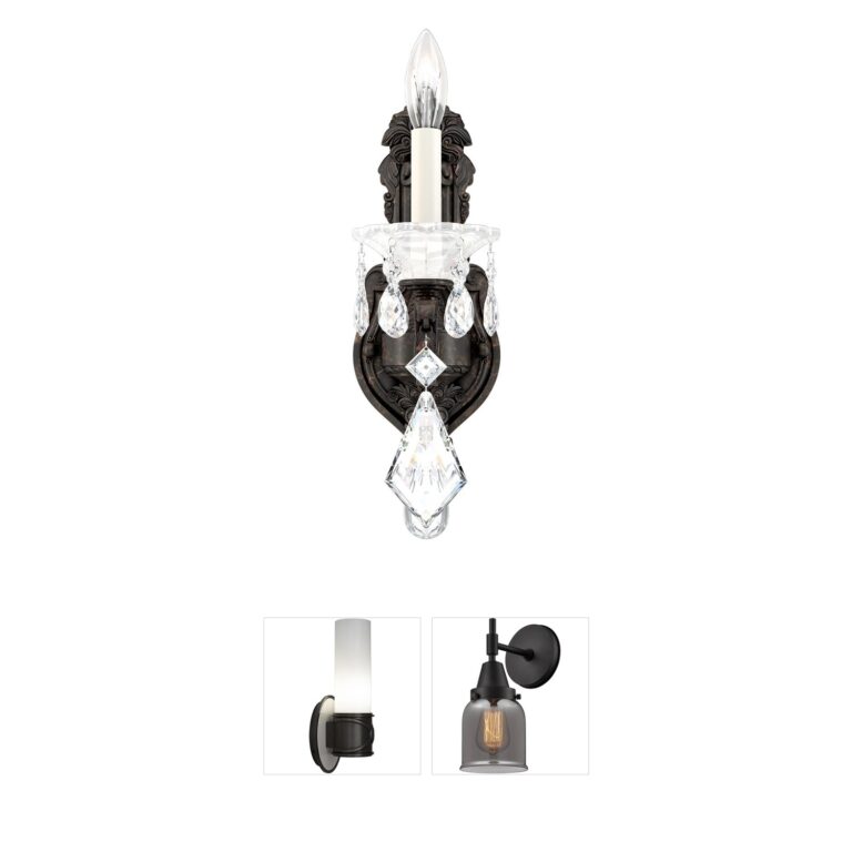 Schonbek La Scala Wall Sconce in Heirloom Bronze with Clear Heritage Handcut Crystal