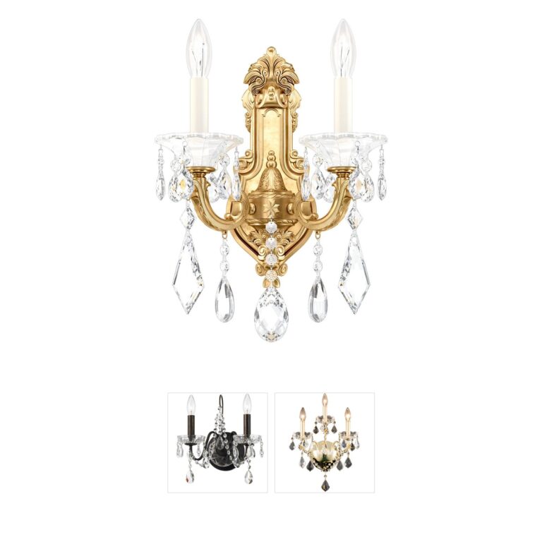 Schonbek La Scala Heirloom Gold 2-Light Crystal Wall Sconce