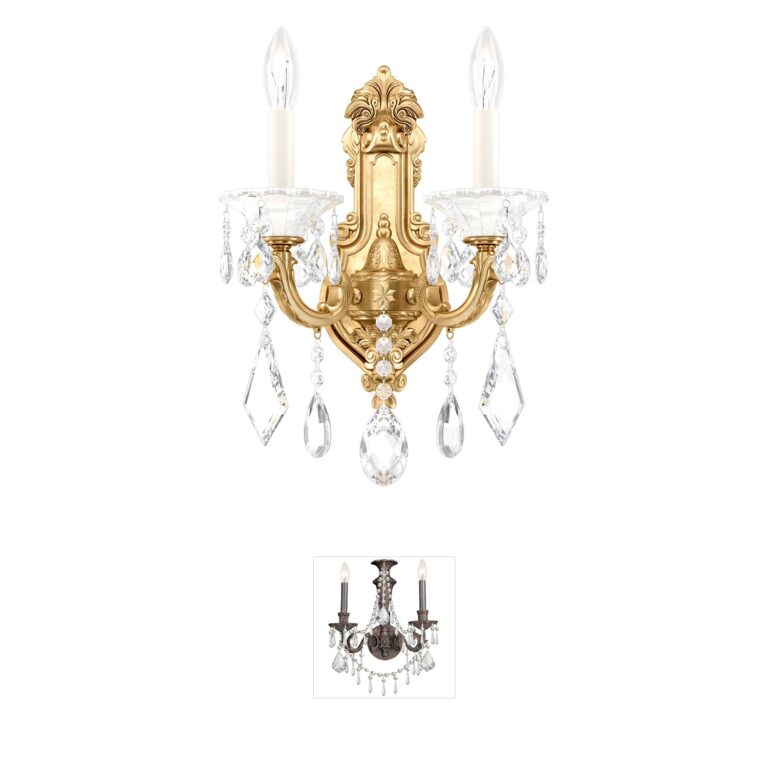 Schonbek La Scala 2-Light Heirloom Gold Wall Sconce with Clear Spectra Crystal