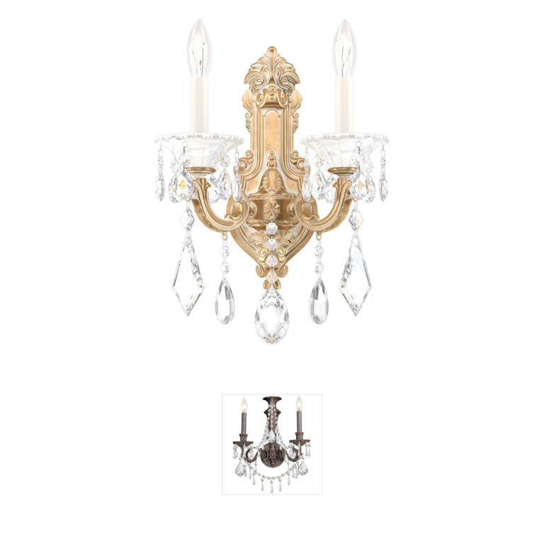 Schonbek La Scala Etruscan Gold Wall Sconce with Heritage Handcut Crystal
