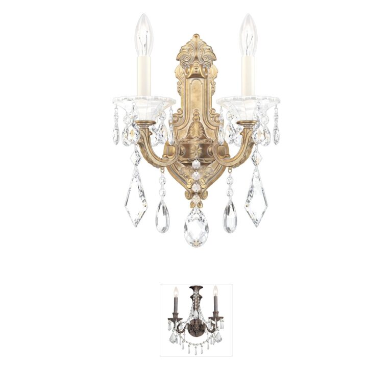 Schonbek La Scala Wall Sconce in Parchment Gold with Heritage Handcut Crystal