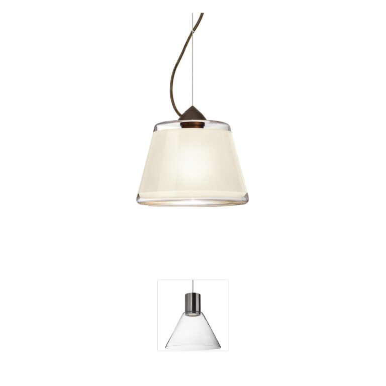 Besa Lighting Pica 9 Bronze & White Sand LED Pendant