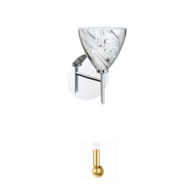 Besa Lighting Mia Marble Grigio Chrome LED Wall Sconce