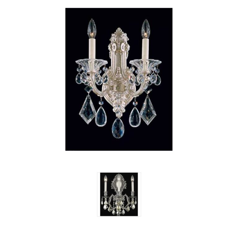 Schonbek La Scala Antique Silver Wall Sconce with Heritage Handcut Crystal