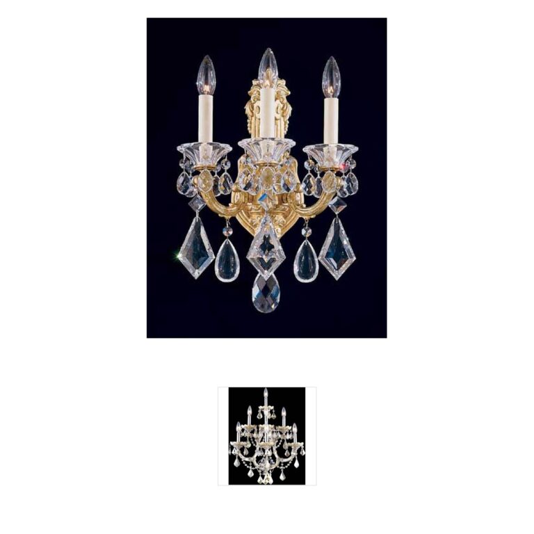 Schonbek La Scala 3-Light Heirloom Gold Wall Sconce with Heritage Handcut Crystal