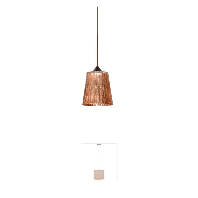 Besa Lighting Nico 4 Stone Copper Foil Bronze Pendant