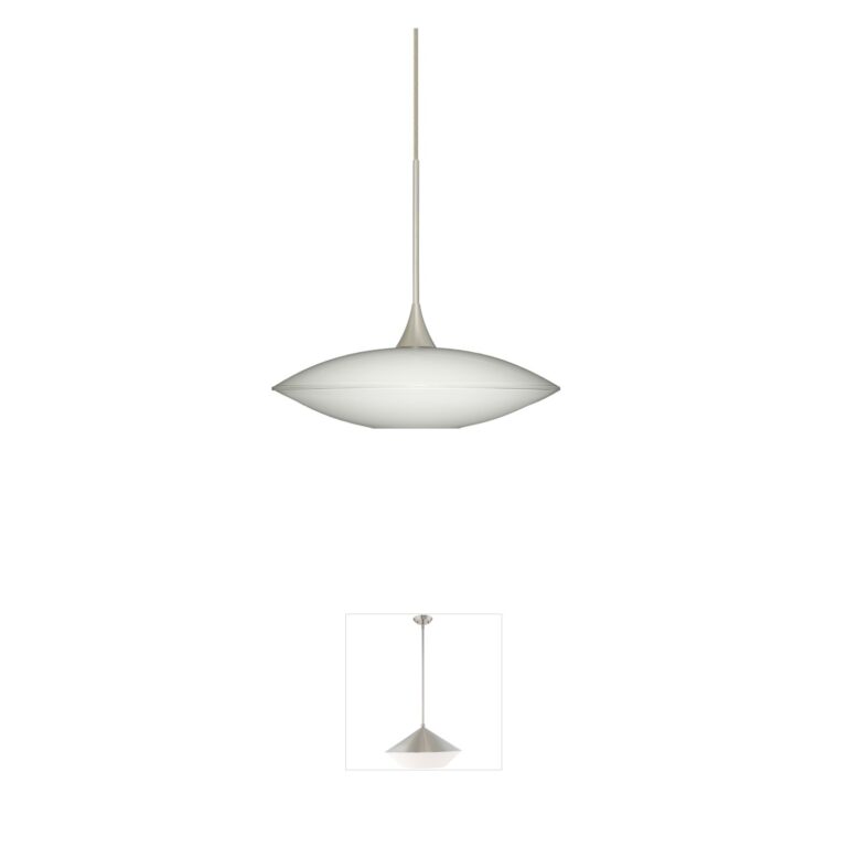 Besa Lighting Spazio Satin Nickel Pendant with Opal Glass