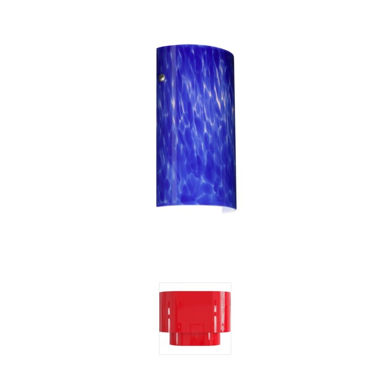 Besa Lighting Tamburo 7 Satin Nickel Wall Sconce with Blue Cloud Glass