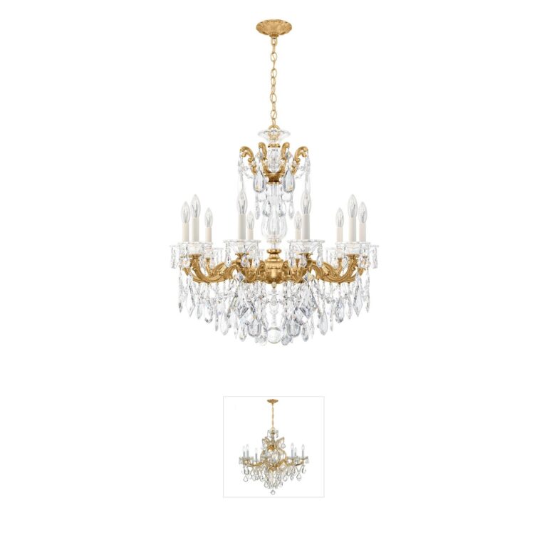 Schonbek La Scala 10-Light Heirloom Gold Crystal Chandelier