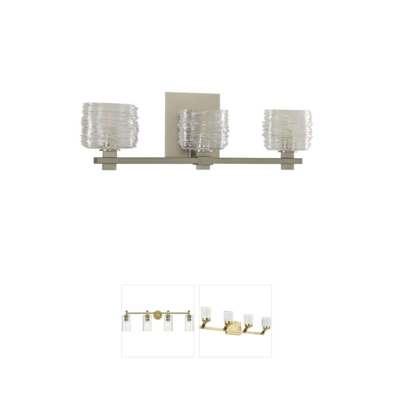 Kalco Clearwater Collection Satin Nickel LED Vanity Light