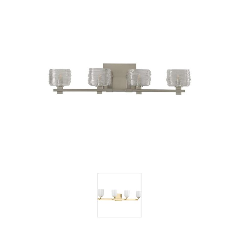 Kalco Clearwater Collection Satin Nickel Vanity Light