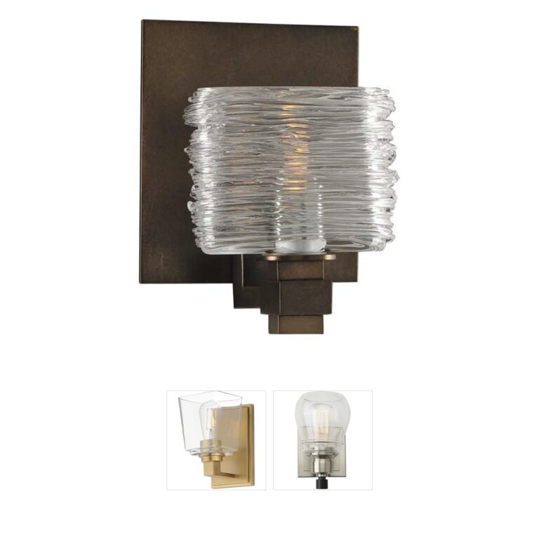 Kalco Clearwater Vintage Bronze & Glass Vanity Light