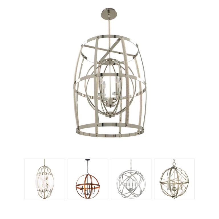 Kalco Bradbury Coastal Modern Polished Nickel Pendant