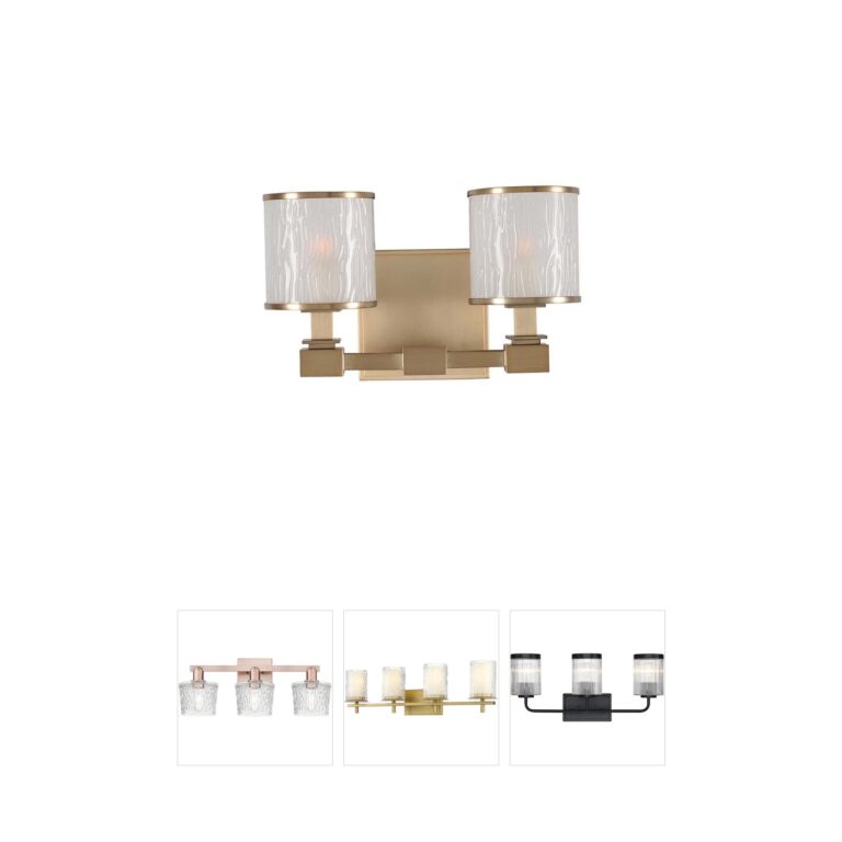 Kalco Destin Brushed Bronze Water Glass LED Vanity Light