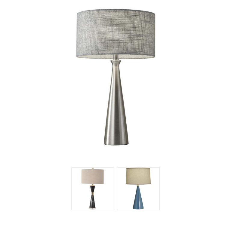 Adesso Linda Brushed Steel Contemporary Table Lamp
