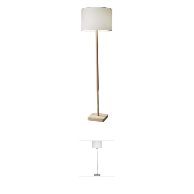 Adesso Ellis Natural Floor Lamp with Linen Shade