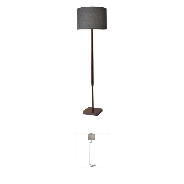 Adesso Ellis Walnut Wood Grain Floor Lamp