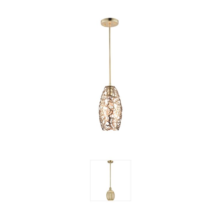 Zeev Lighting Helios Collection Matte Gold Mini Pendant