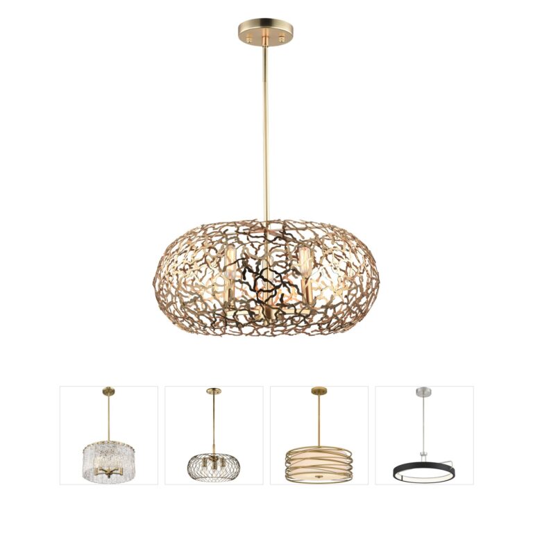 Zeev Lighting Helios Collection Matte Gold Pendant