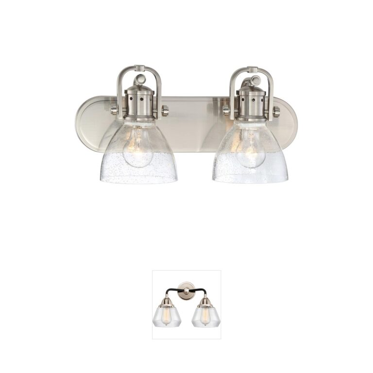 Minka-Lavery ML Collection Brushed Nickel & Seeded Glass Vanity Light