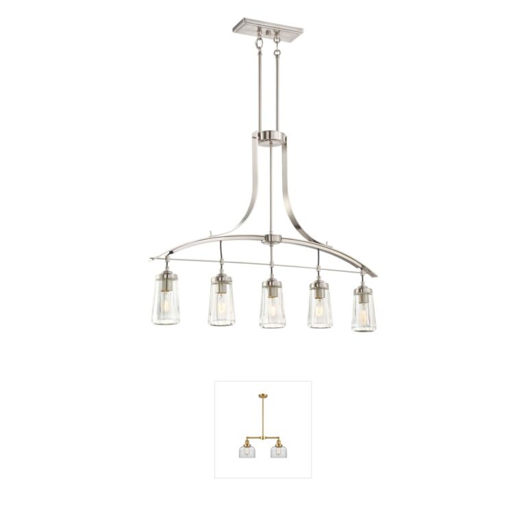 Minka-Lavery Poleis 5-Light Brushed Nickel Island Light with Clear Glass