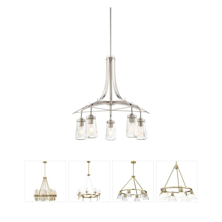 Minka-Lavery Poleis Brushed Nickel & Glass Chandelier