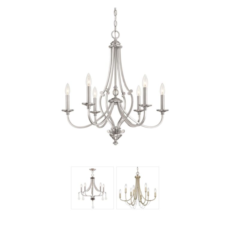 Minka-Lavery Savannah Row Brushed Nickel 6-Light Chandelier