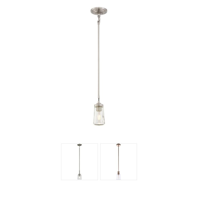 Minka-Lavery Poleis Brushed Nickel Mini Pendant with Clear Glass
