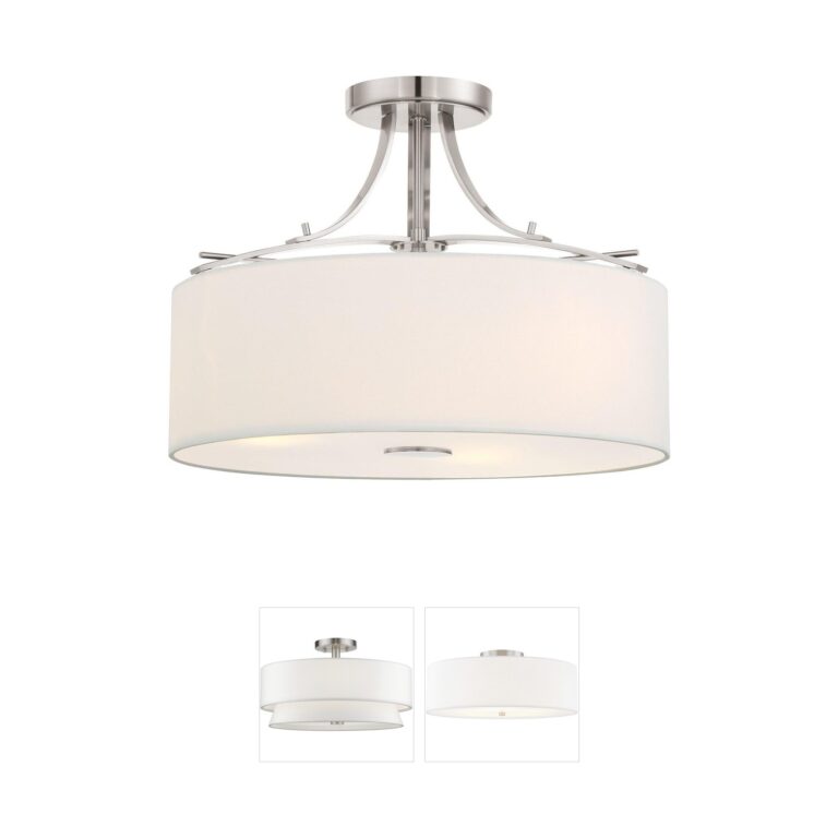 Minka-Lavery Poleis 3-Light Brushed Nickel Semi-Flush Mount