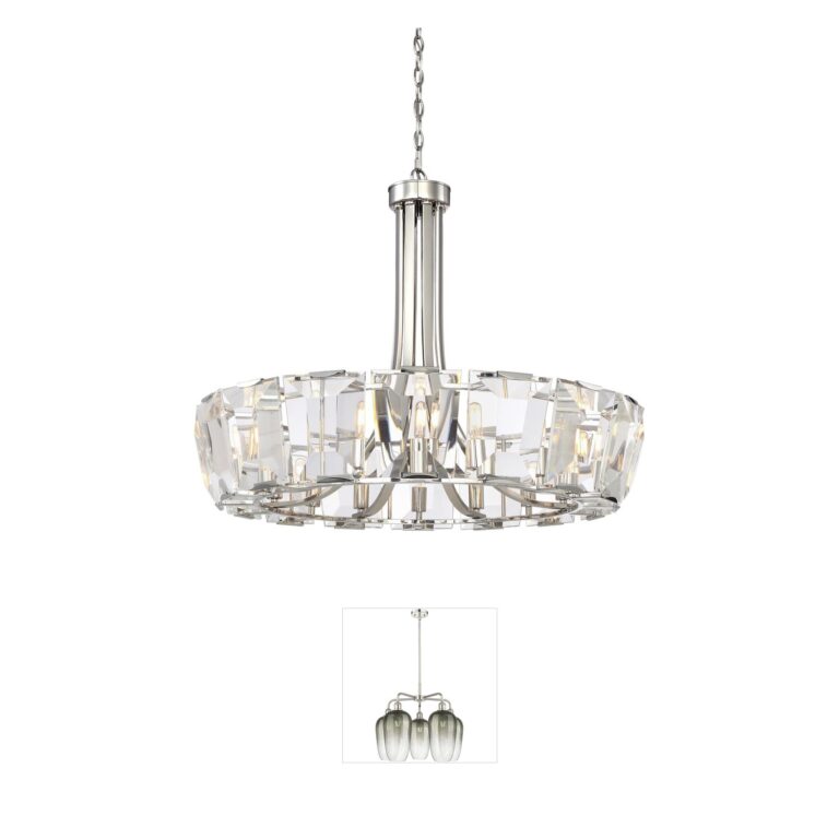 Metropolitan Castle Aurora 16-Light Polished Nickel Crystal Chandelier