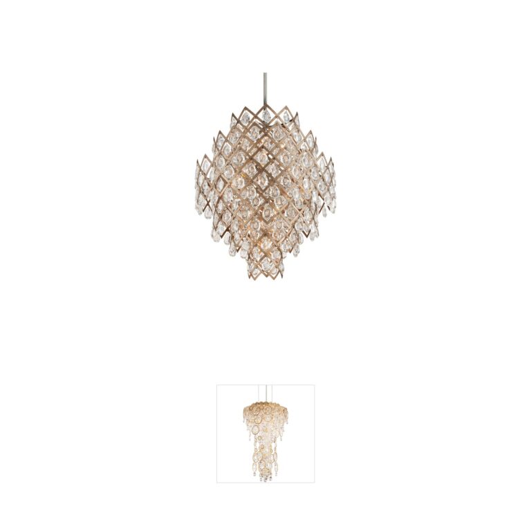 Corbett Lighting Tiara 11-Light Vienna Bronze and Crystal Pendant