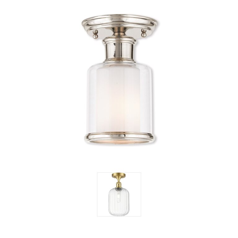 Livex Lighting Middlebush Polished Nickel Semi-Flush Mount