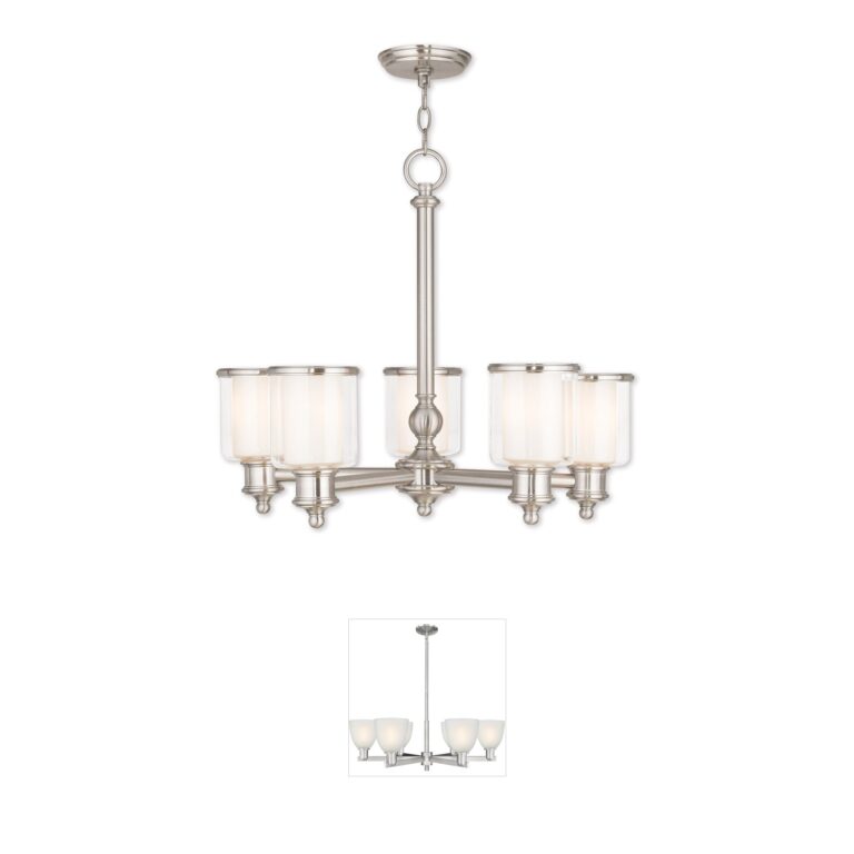 Livex Lighting Middlebush Steel & Glass Chandelier