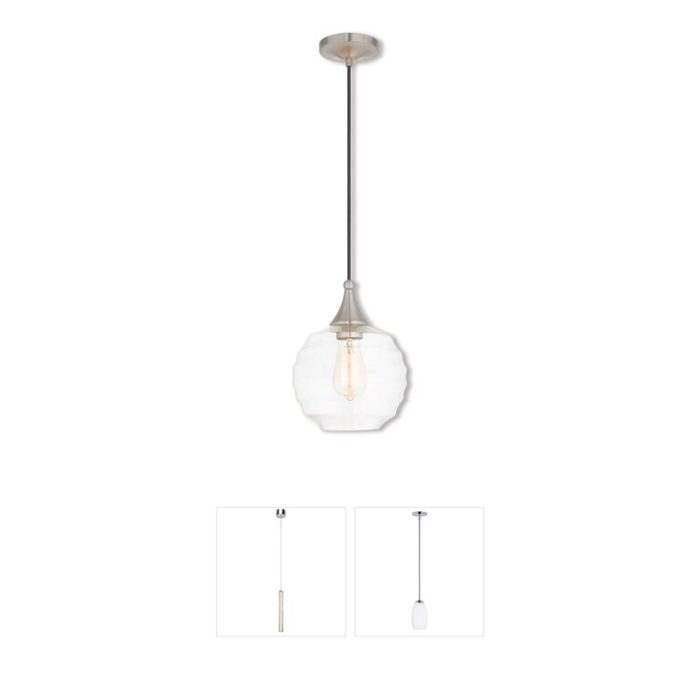 Livex Lighting Art Glass Brushed Nickel Mini Pendant