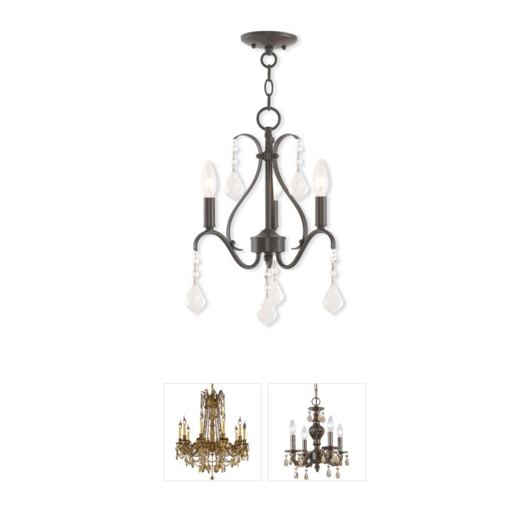 Livex Lighting Caterina Steel & Crystal Mini Chandelier
