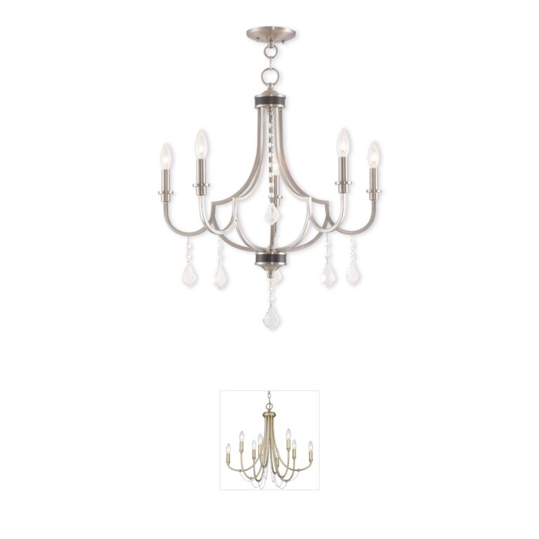 Livex Lighting Glendale Brushed Nickel & Crystal Chandelier