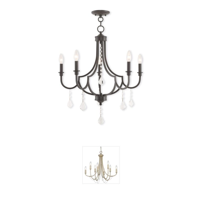 Livex Lighting Glendale English Bronze Crystal Chandelier